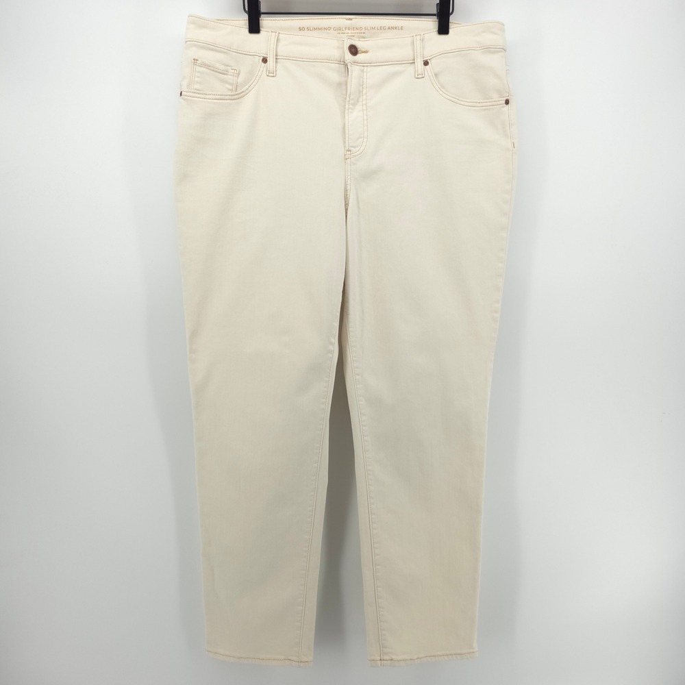 Chico's So Slimming Girlfriend Women Slim Leg Ankle 3R (US 16R) Cream Pants